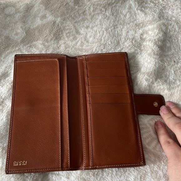 Gucci Bamboo Bifold Long Wallet Brown Leather - Picture 4 of 7